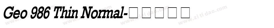 Geo 986 Thin Normal字体转换